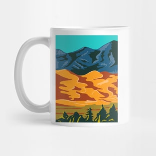 Great Sand Dunes National Park and Preserve in Colorado United States WPA Poster Art Color Mug